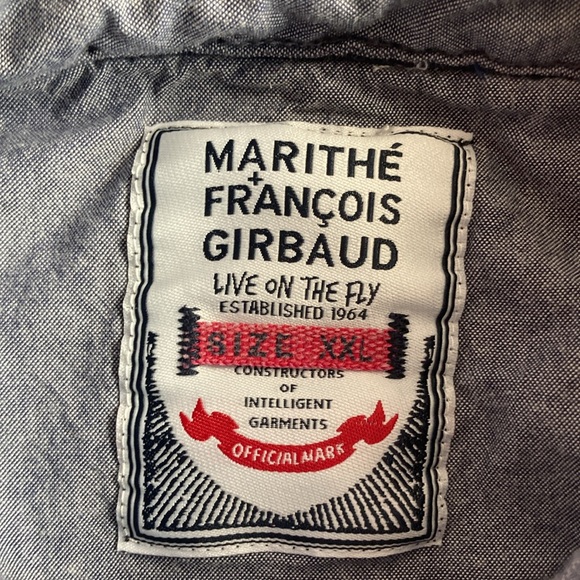 EUC Marithe Francois Girbaud Mens XXL Blue Striped Polo - Picture 4 of 10